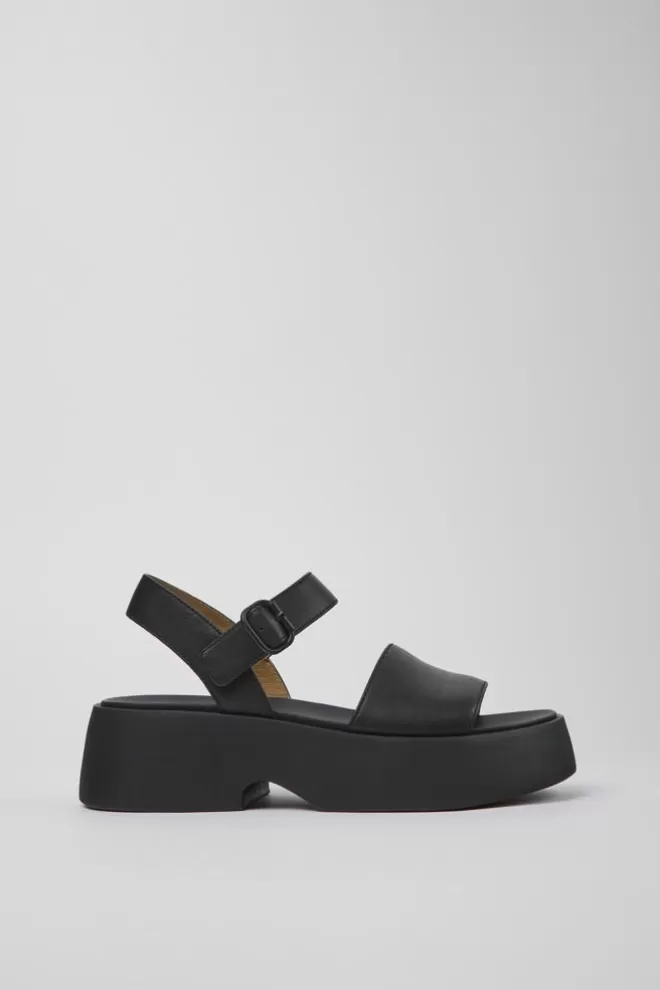 Sandalias<Camper Sandalia De Piel Negra Para Mujer