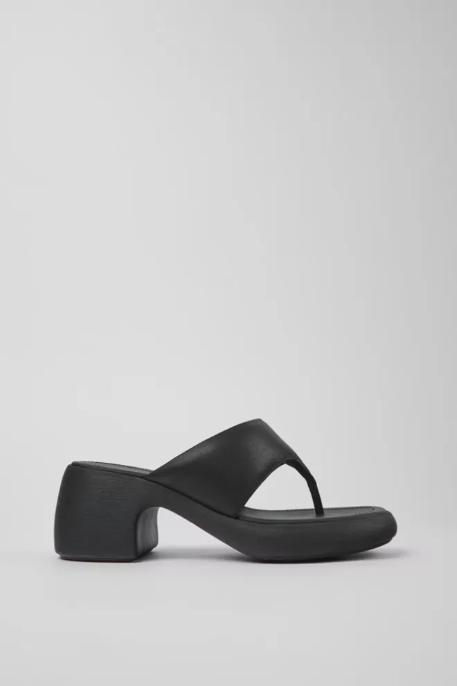 Sandalias<Camper Sandalia De Piel Negra Para Mujer