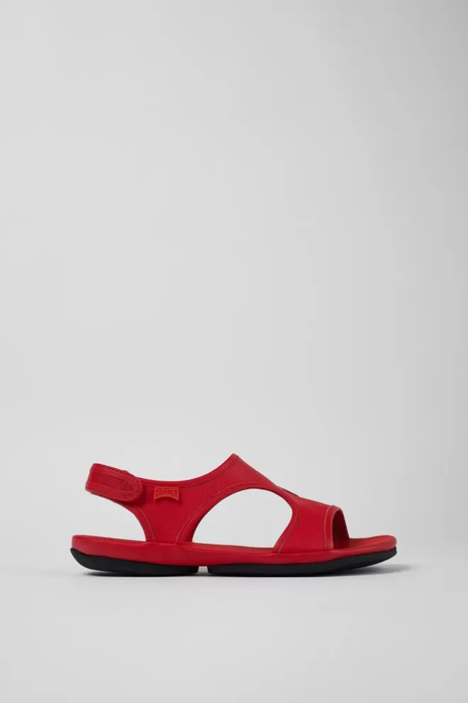 Sandalias<Camper Sandalia De Piel Roja Para Mujer