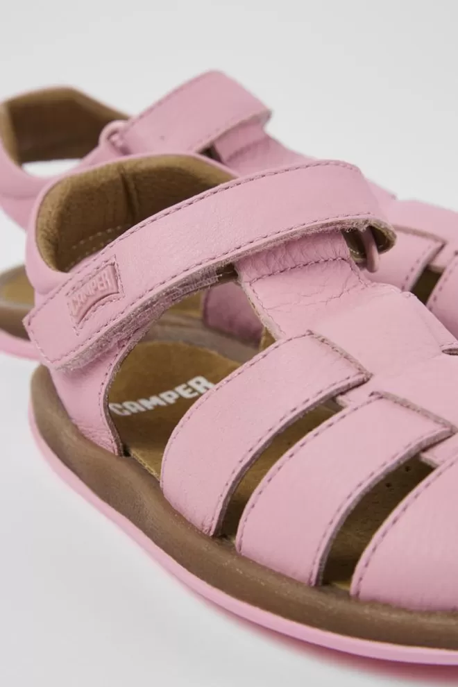 Sandalias<Camper Sandalia De Piel Rosa