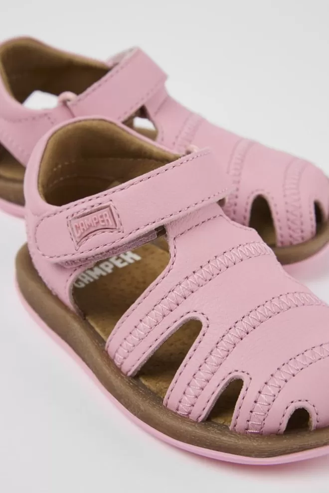 Sandalias<Camper Sandalia De Piel Rosa