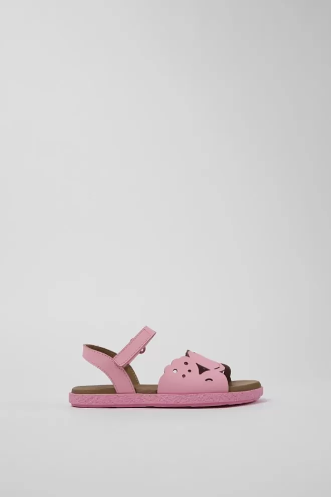 Sandalias<Camper Sandalia De Piel Rosa