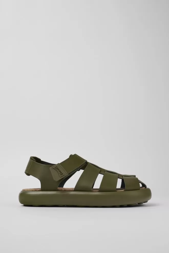 Sandalias<Camper Sandalia De Piel Verde Para Hombre