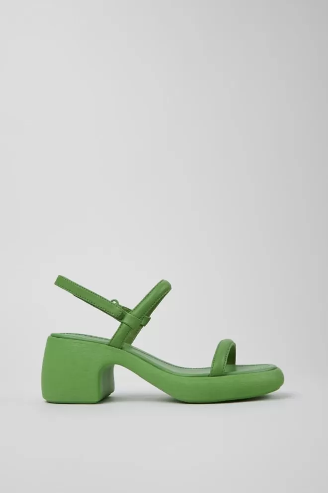 Sandalias<Camper Sandalia De Piel Verde Para Mujer