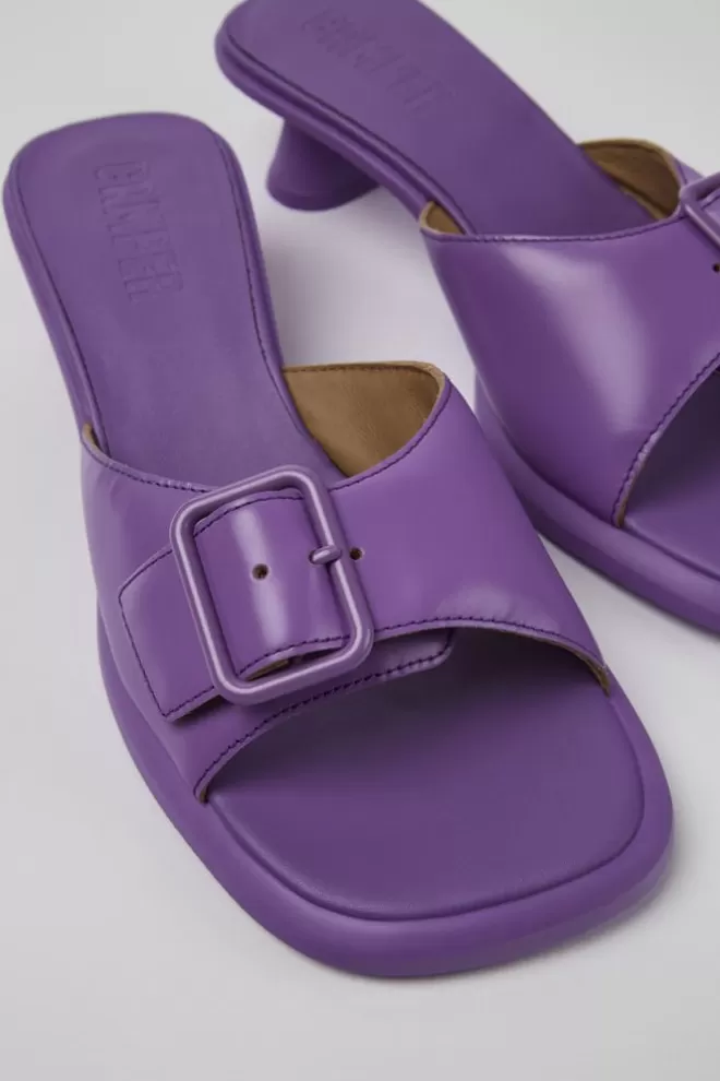 Sandalias<Camper Sandalia De Piel Violeta Para Mujer