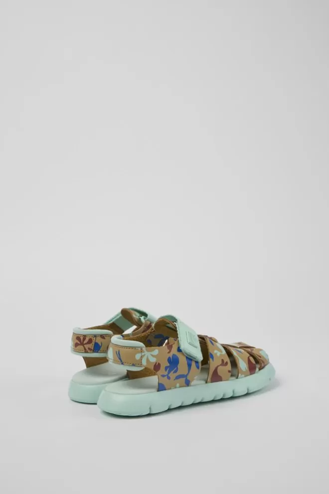 Sandalias<Camper Sandalia De Piel Y Tejido Multicolor