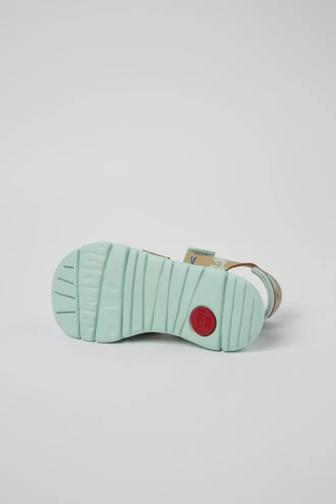 Sandalias<Camper Sandalia De Piel Y Tejido Multicolor