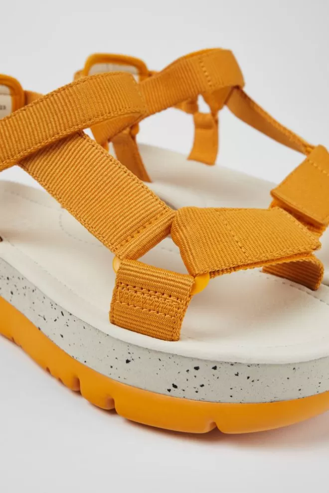 Sandalias<Camper Sandalia De Tejido Naranja Para Mujer