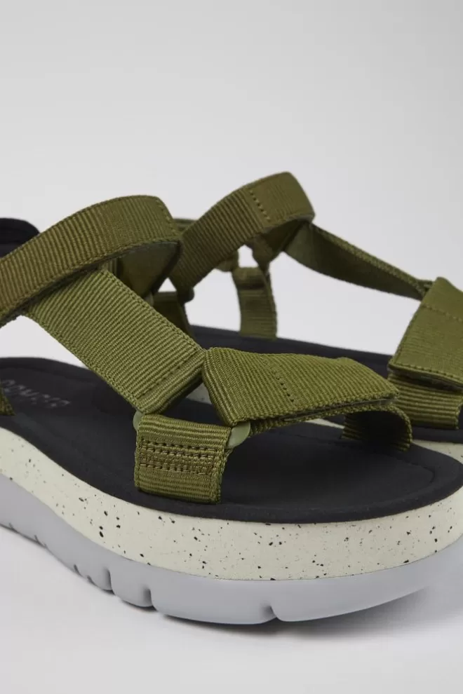 Sandalias<Camper Sandalia De Tejido Verde Para Mujer