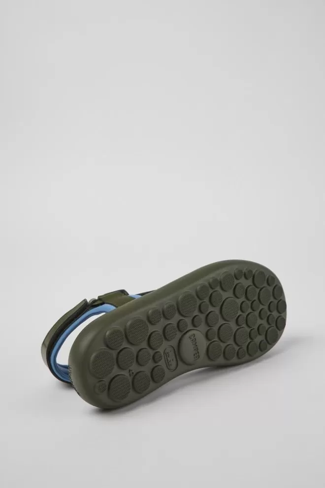 Sandalias<Camper Sandalia Verde Y Azul De Tejido Y Piel Para Hombre