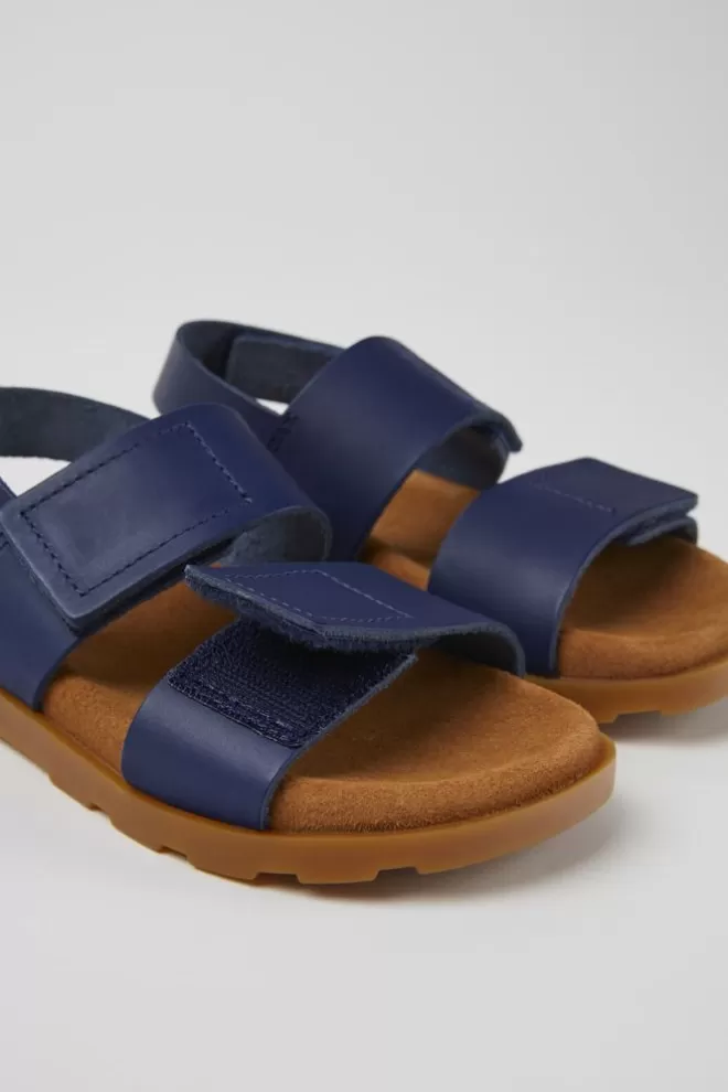 Sandalias<Camper Sandalias Azul Marino De Piel Para Ninos