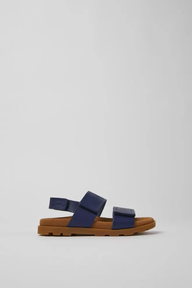 Sandalias<Camper Sandalias Azul Marino De Piel Para Ninos