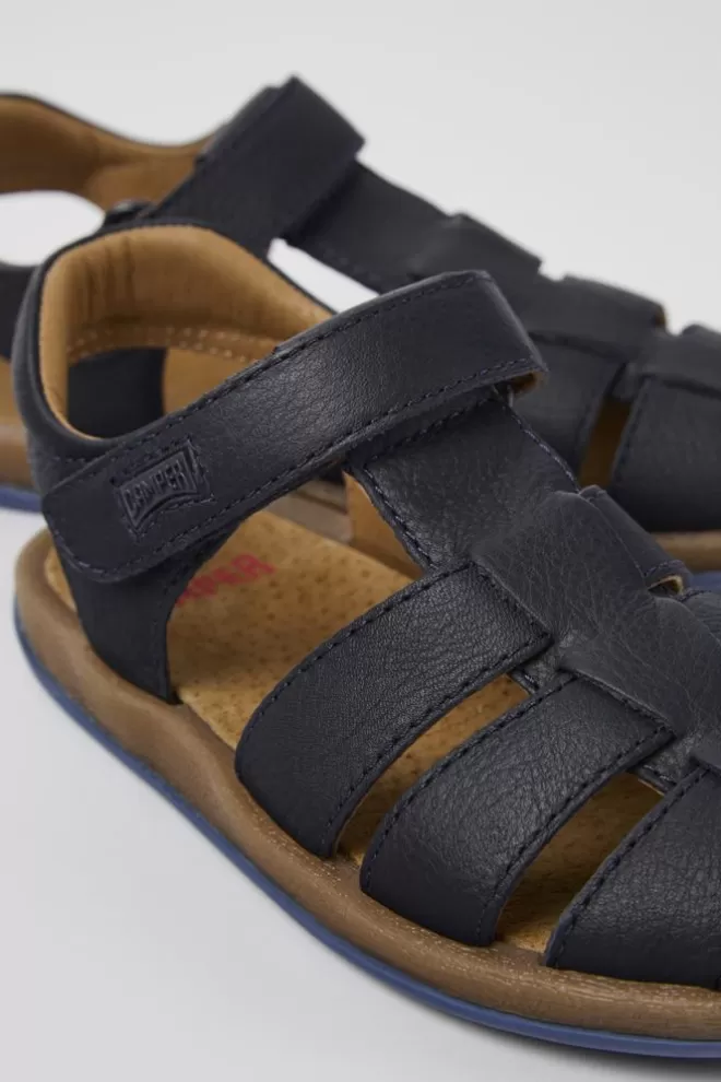 Sandalias<Camper Sandalias Azul Oscuro De Piel Para Ninos