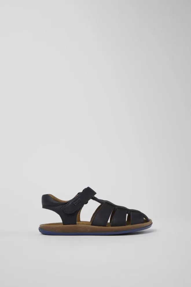 Sandalias<Camper Sandalias Azul Oscuro De Piel Para Ninos