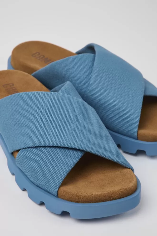 Sandalias<Camper Sandalias Azules De Algodon Reciclado Para Mujer