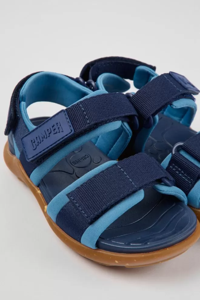 Sandalias<Camper Sandalias Azules De Tejido Para Ninos