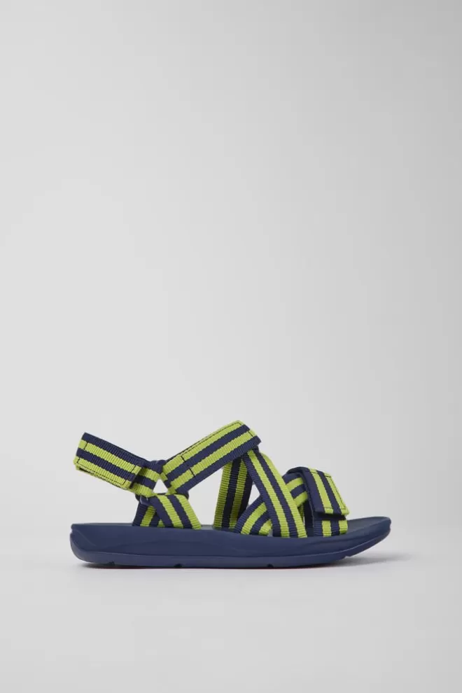 Sandalias<Camper Sandalias Azules Y Amarillas De Tejido Para Mujer