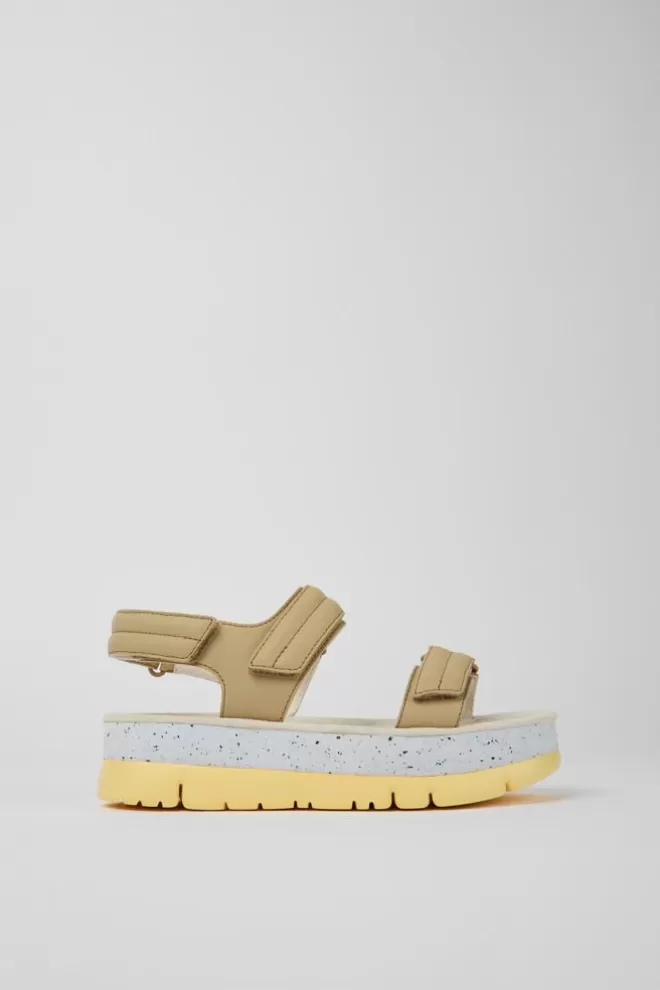 Sandalias<Camper Sandalias Beige De Piel Para Mujer