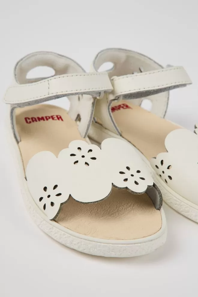 Sandalias<Camper Sandalias Blancas De Piel Para Nina