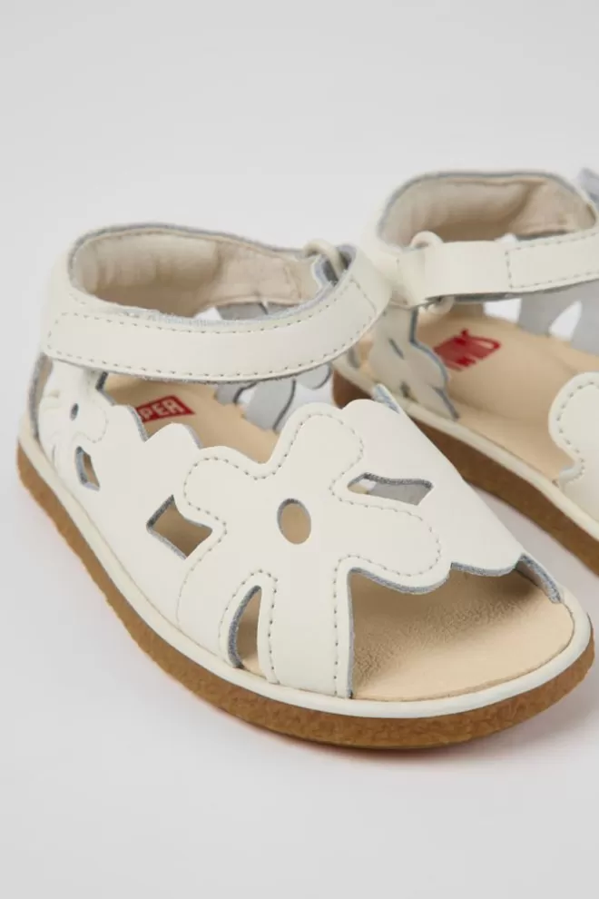 Sandalias<Camper Sandalias Blancas De Piel Para Ninos