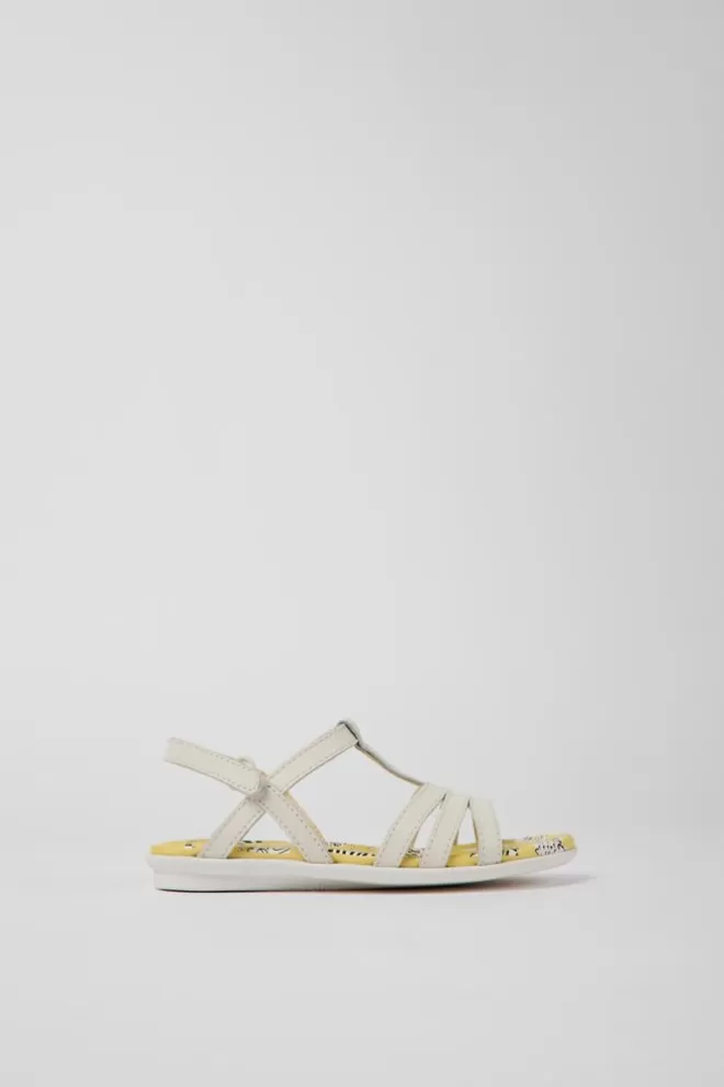 Sandalias<Camper Sandalias Blancas De Piel Para Ninos