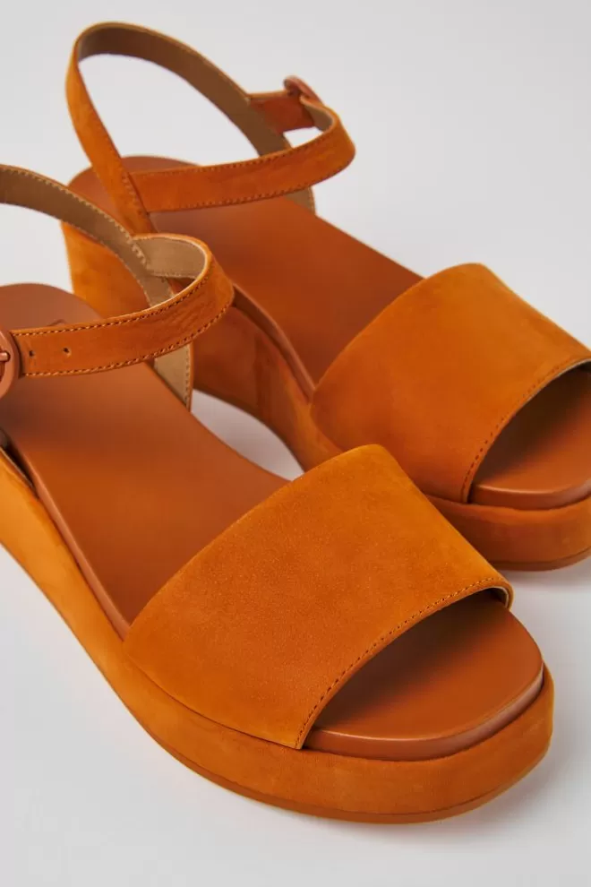 Sandalias<Camper Sandalias De Nobuk Marrones Para Mujer