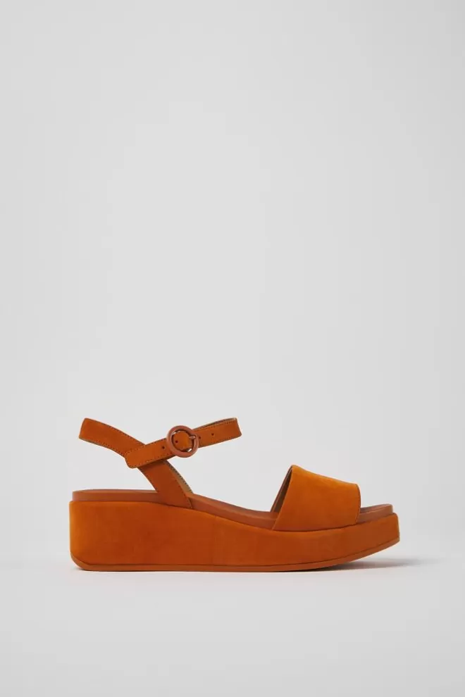 Sandalias<Camper Sandalias De Nobuk Marrones Para Mujer