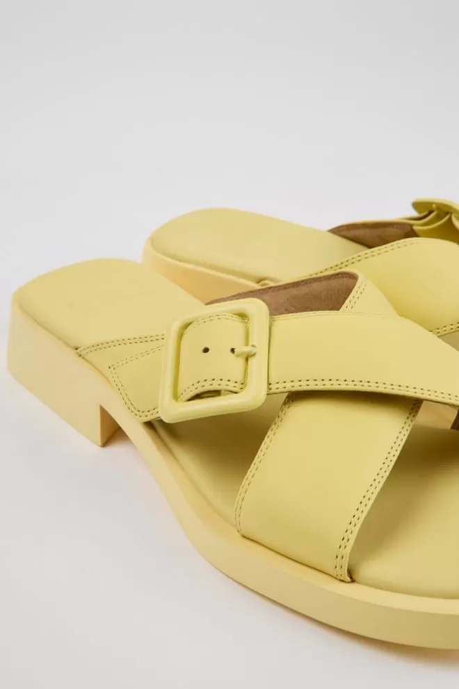 Sandalias<Camper Sandalias De Piel Amarillas Para Mujer