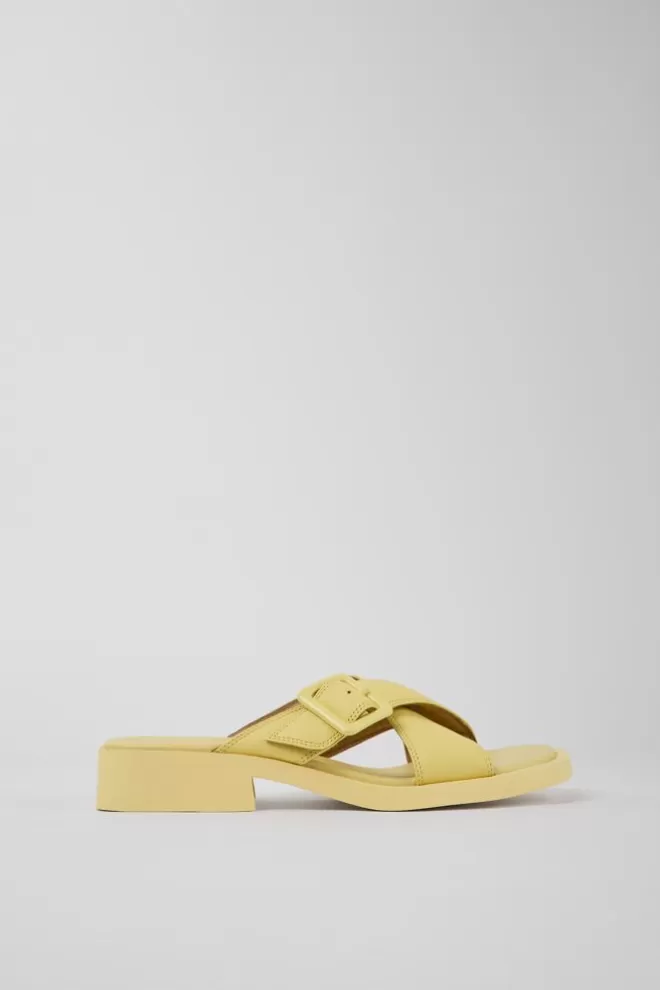 Sandalias<Camper Sandalias De Piel Amarillas Para Mujer