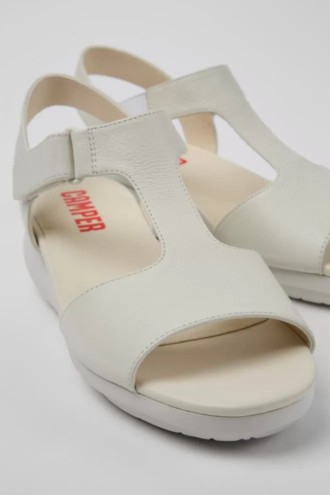 Sandalias<Camper Sandalias De Piel Blancas Para Mujer