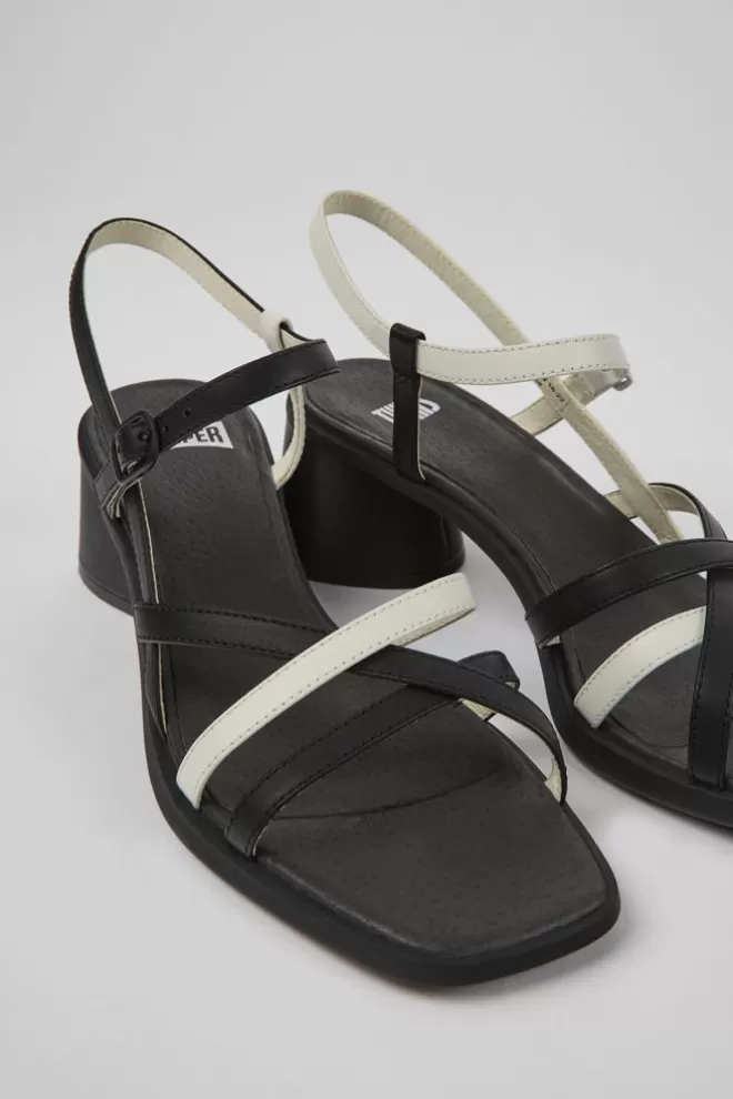 Sandalias<Camper Sandalias De Piel Blancas Y Negras Para Mujer