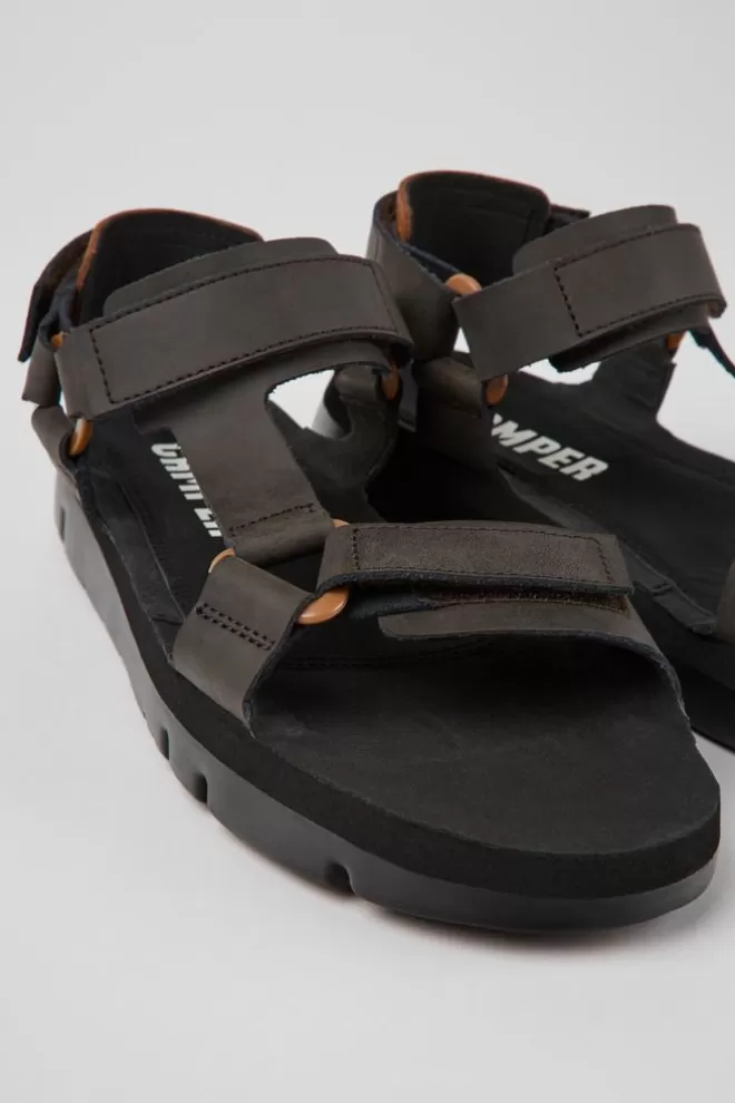 Sandalias<Camper Sandalias De Piel Marrones Para Hombre