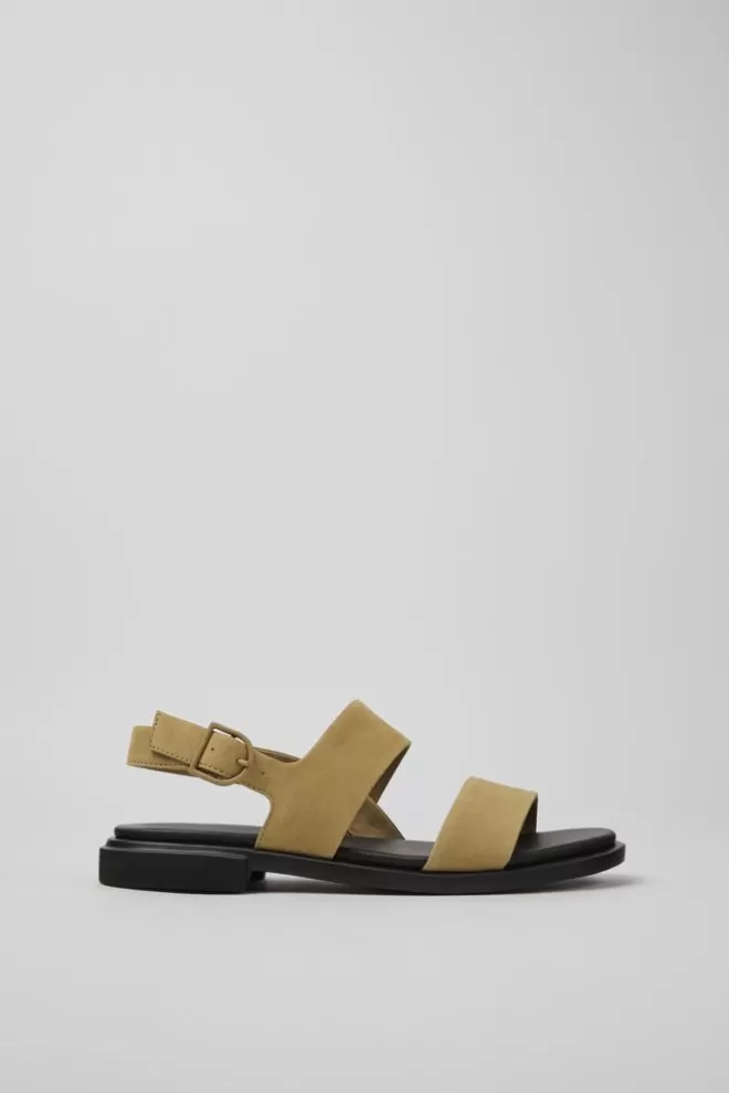 Sandalias<Camper Sandalias De Piel Marrones Para Mujer