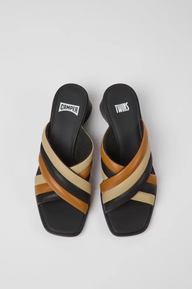 Sandalias<Camper Sandalias De Piel Multicolores Para Mujer