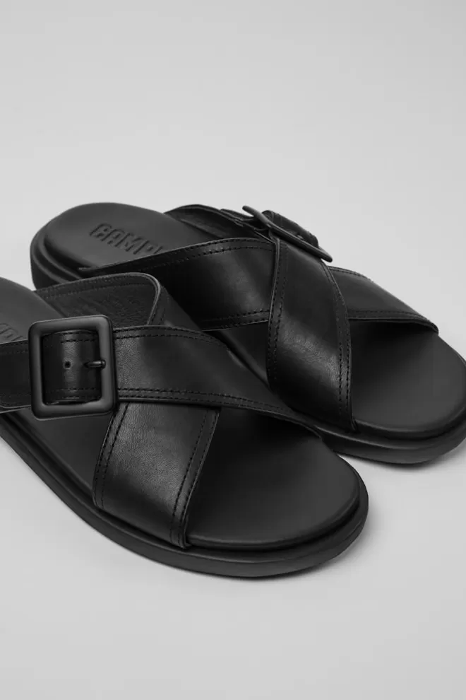 Sandalias<Camper Sandalias De Piel Negras Para Mujer