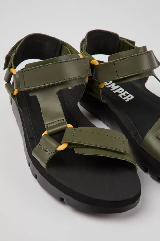 Sandalias<Camper Sandalias De Piel Verdes Para Hombre