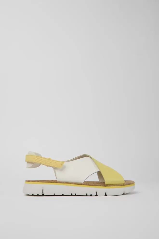 Sandalias<Camper Sandalias De Piel Y Tejido Para Mujer