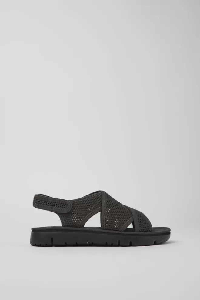 Sandalias<Camper Sandalias Gris Oscuro De Tejido Para Mujer