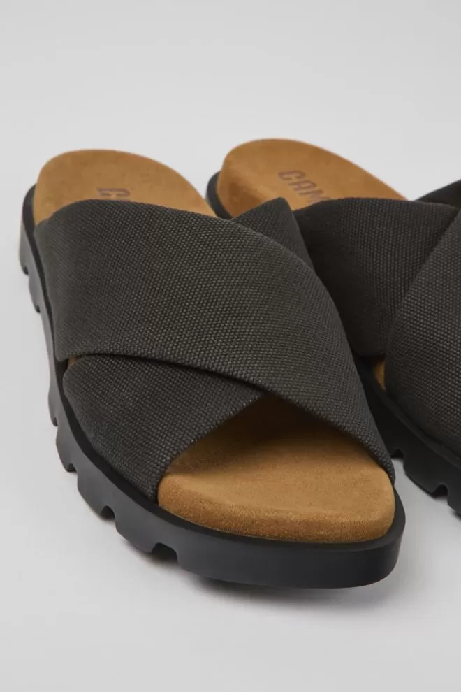 Sandalias<Camper Sandalias Grises De Algodon Reciclado Para Mujer