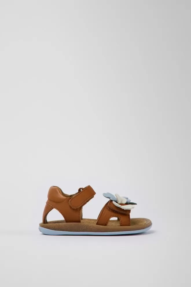 Sandalias<Camper Sandalias Marrones De Piel Para Ninos