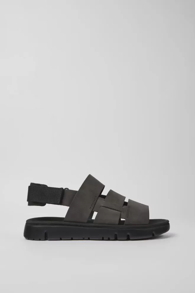 Sandalias<Camper Sandalias Marrones De Piel Y Tejido Para Hombre