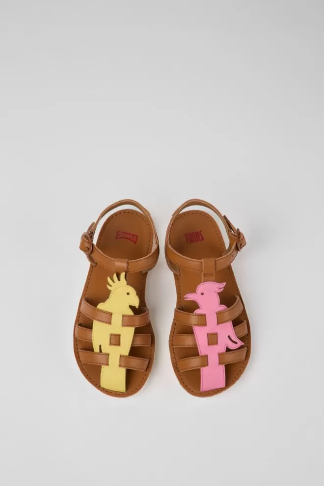 Sandalias<Camper Sandalias Multicolores De Piel Para Ninos