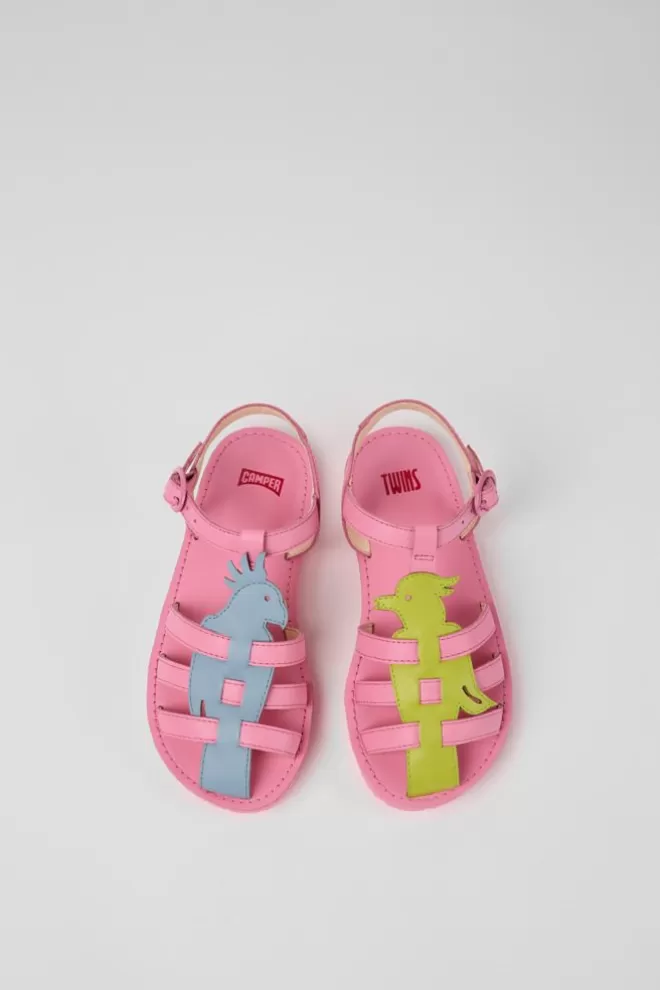 Sandalias<Camper Sandalias Multicolores De Piel Para Ninos