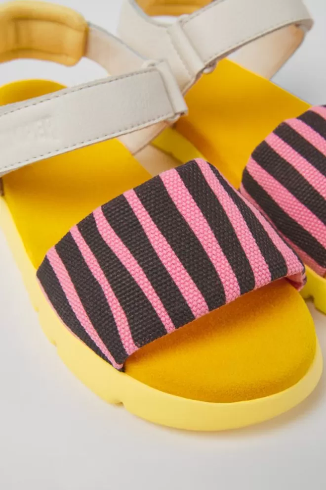 Sandalias<Camper Sandalias Multicolores De Tejido Y Piel Para Ninos
