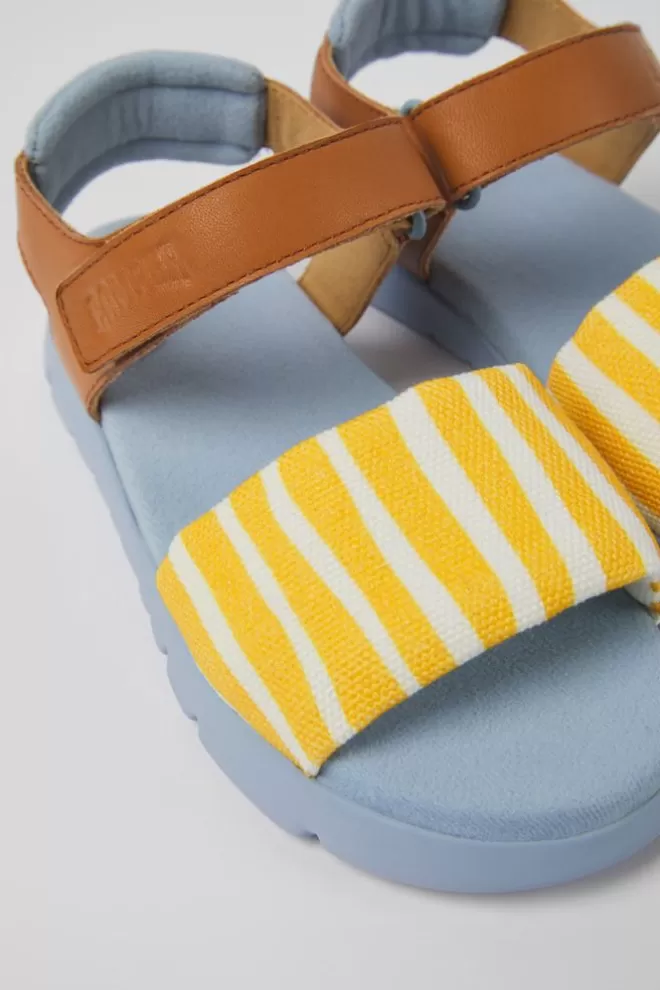 Sandalias<Camper Sandalias Multicolores De Tejido Y Piel Para Ninos