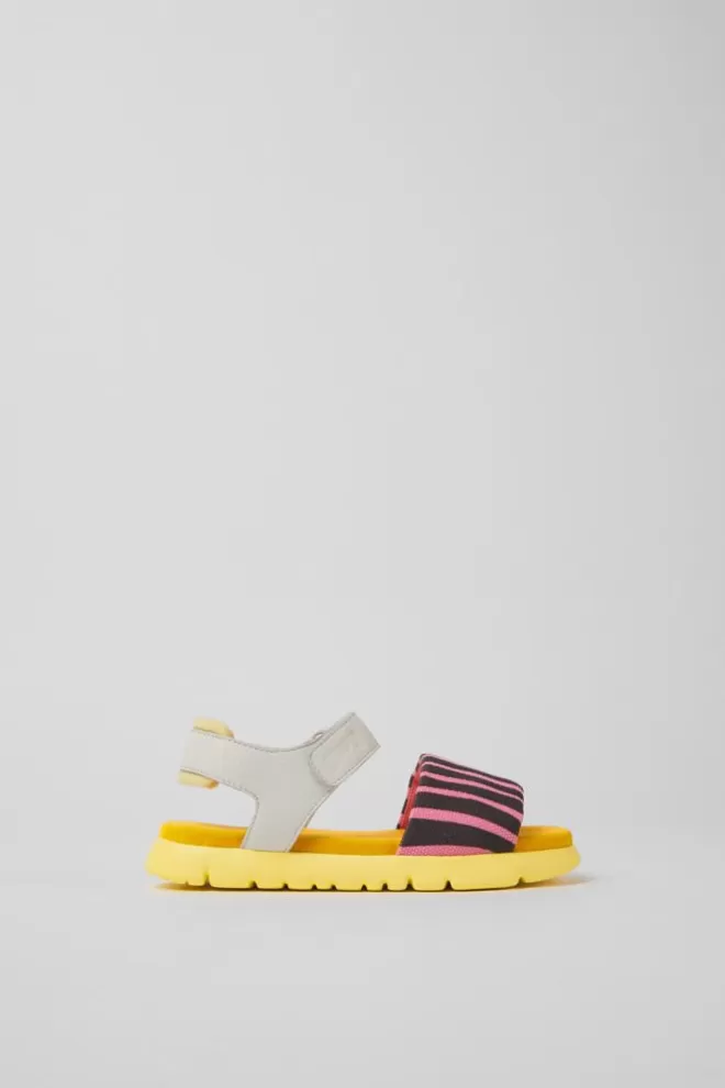 Sandalias<Camper Sandalias Multicolores De Tejido Y Piel Para Ninos