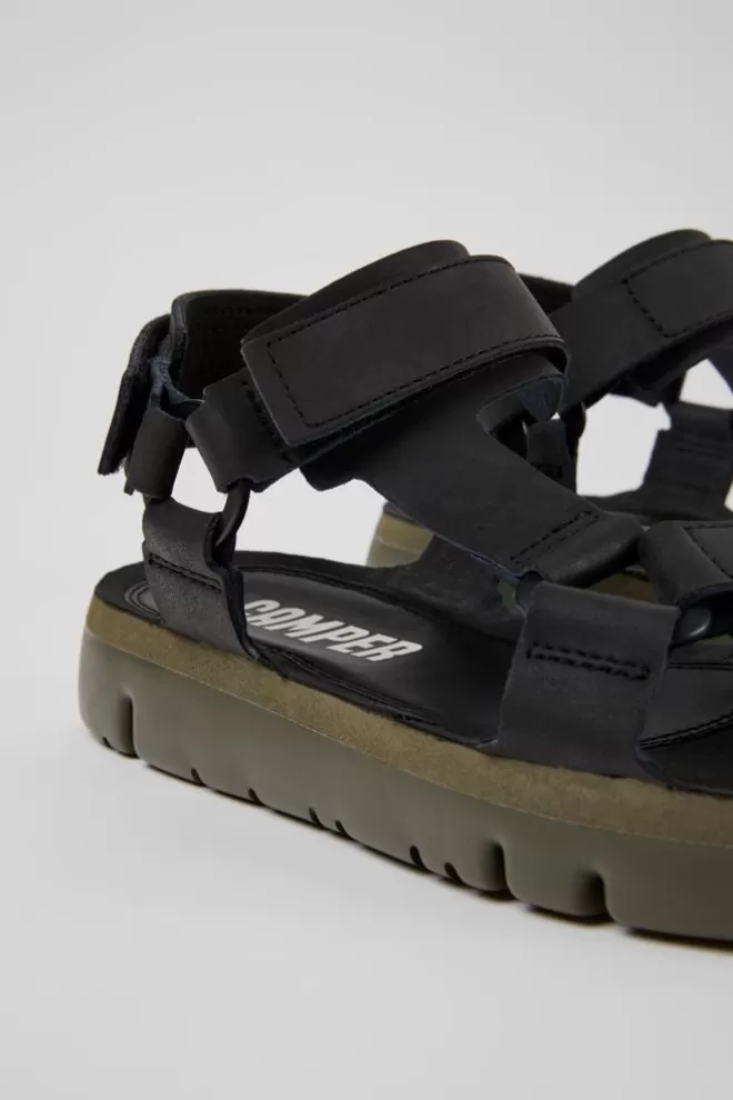 Sandalias<Camper Sandalias Negras De Piel Para Hombre