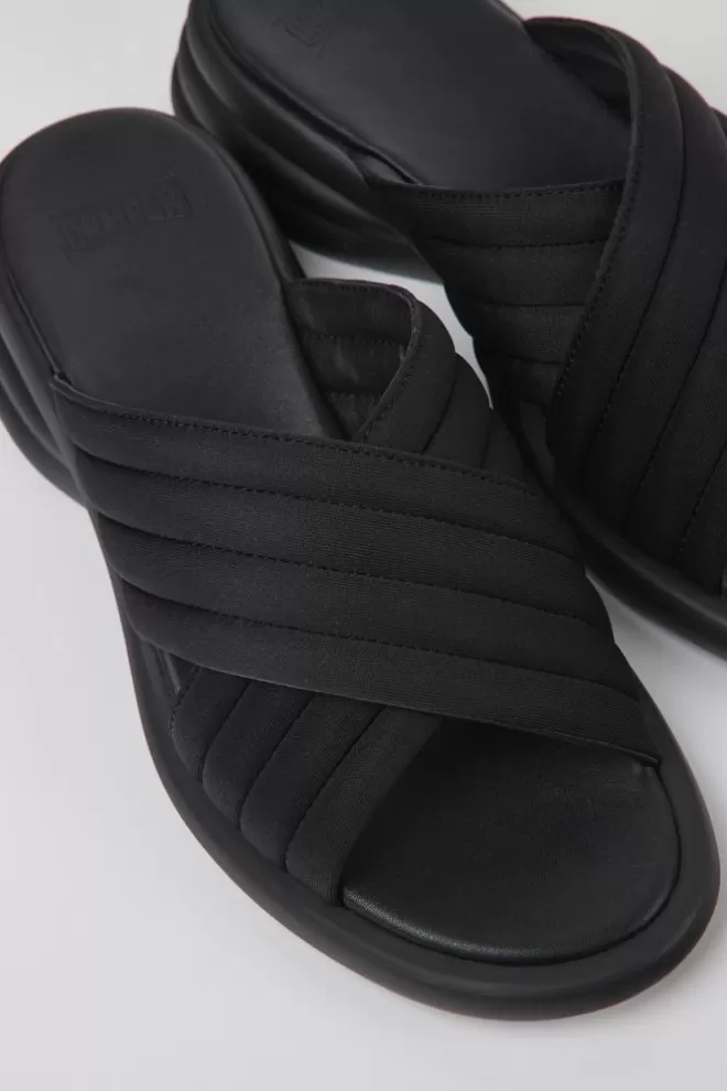 Sandalias<Camper Sandalias Negras De Tejido Para Mujer