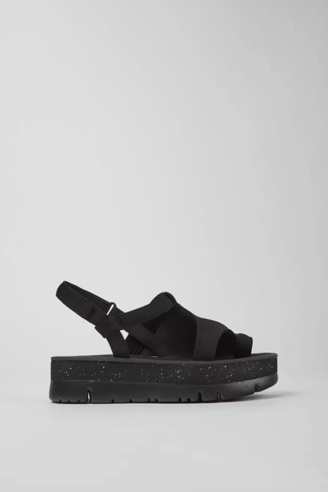 Sandalias<Camper Sandalias Negras De Tejido Para Mujer