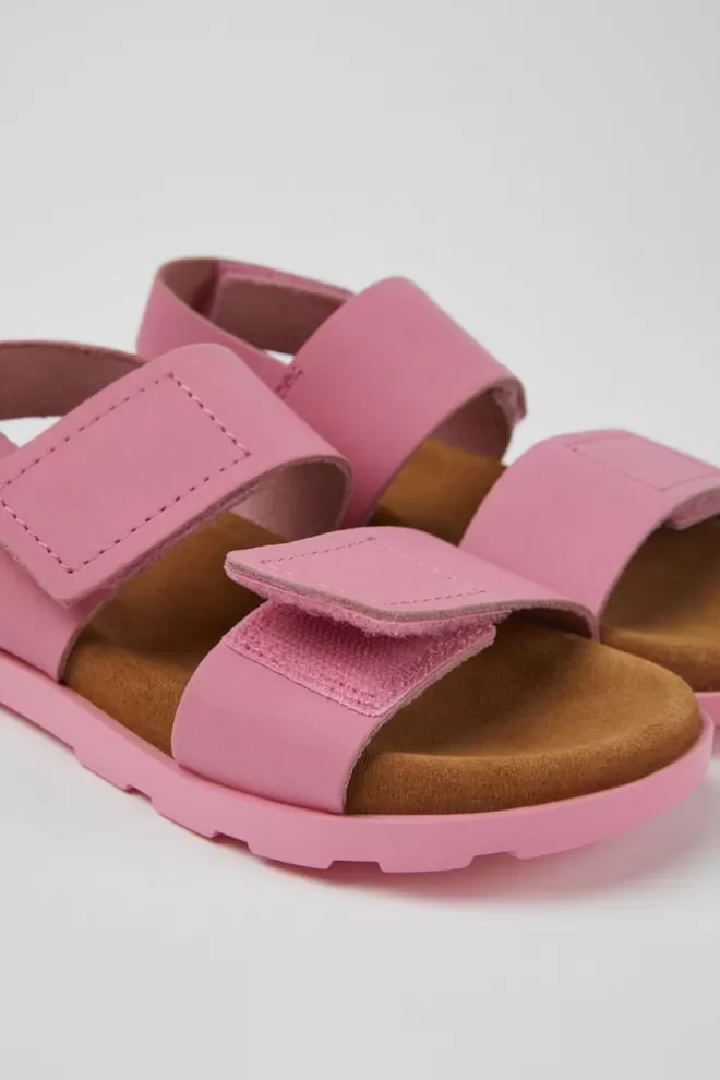 Sandalias<Camper Sandalias Rosas De Piel Para Ninos